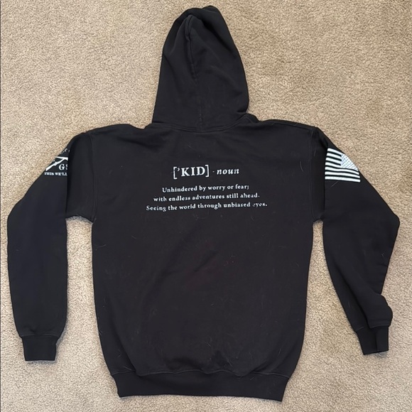 Grunt Style Black Hoodie Sweatshirt Casual Wear - Picture 5 of 6